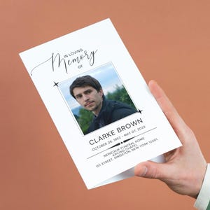 Funeral Program Template: Celebration of Life, Editable Memorial (Canva, Digital Download)