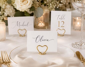 Porte-numéros de table argentés, dorés, or rose : décoration élégante pour mariage et événement