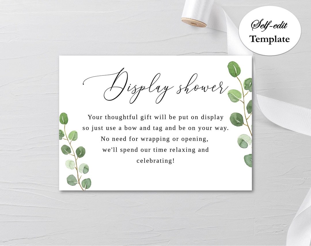 Display Shower Insert (editable, Printable, Instant Download) - Etsy