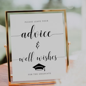Letrero de graduación personalizado: buenos deseos personalizados para graduados de secundaria y universidad - Decoración de fiesta editable