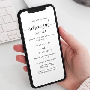 Minimalist Rehearsal Dinner Invitation Template: Editable Calligraphy Design (Digital Download)