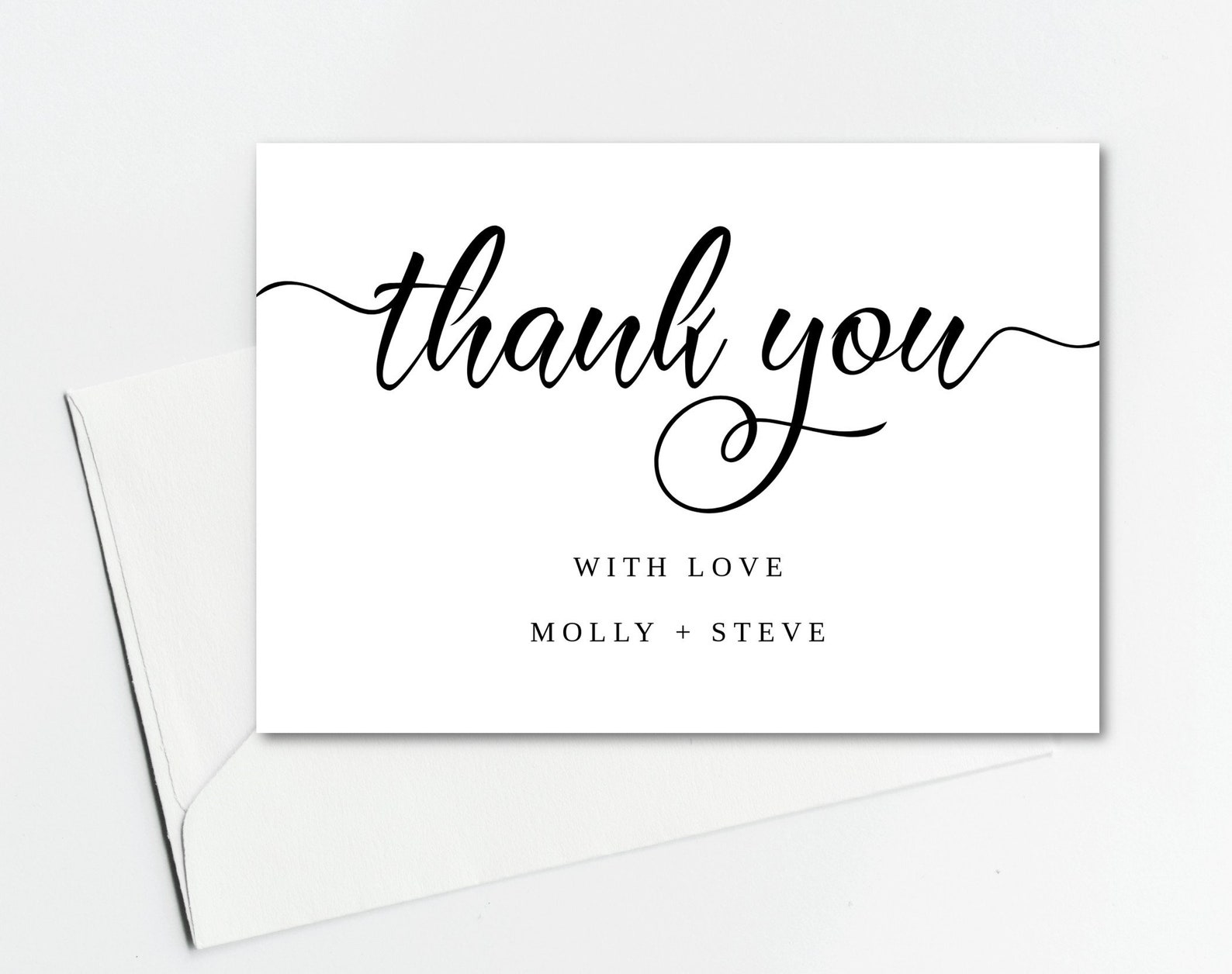 Bridal Shower Thank You Cards Wedding Thank You Card Etsy