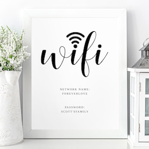編集可能な Wi-Fi パスワード サイン テンプレート: Airbnb ゲスト アクセス (デジタル ダウンロード)