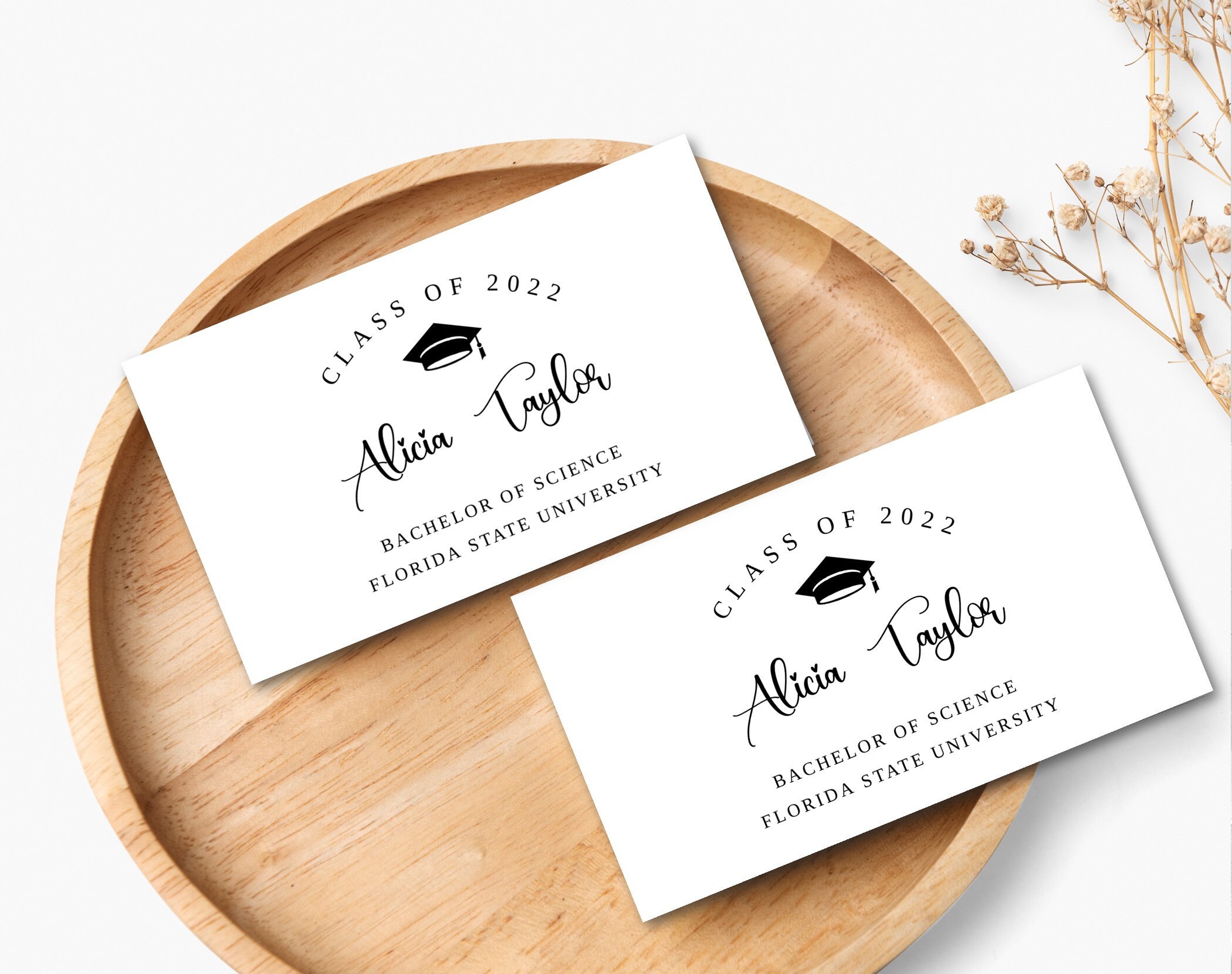 Graduation Name Card, Graduation Insert Card, Graduation Announcement