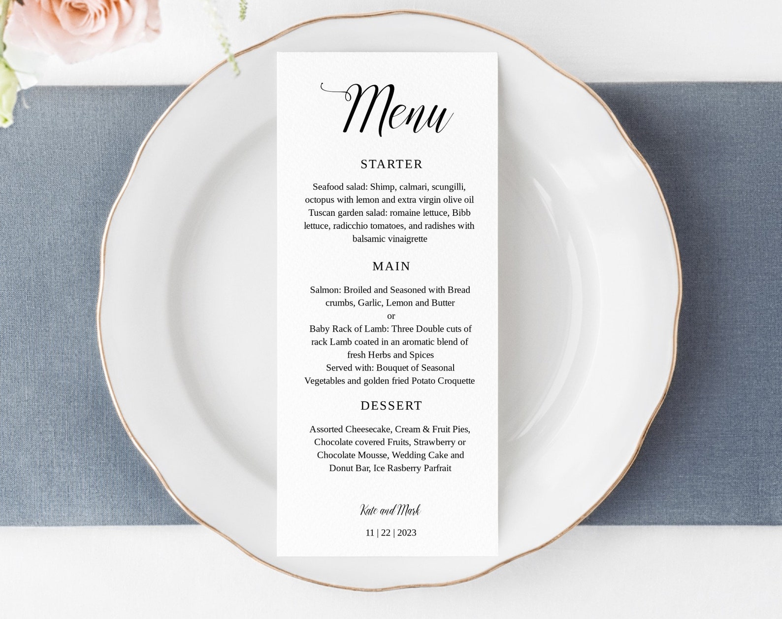A4 Menu Template 5x7 Menu Template 4x9 Menu Template Menu Etsy