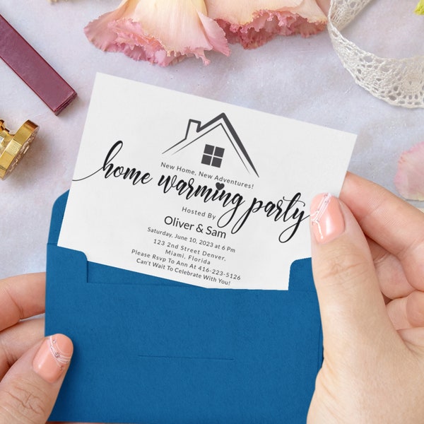 Editable House Warming Invitation, House Warming Party, Modern, Minimalist, Printable or Text Invite