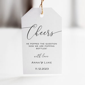 Wedding Favor Tag Template, Cheers to Love, Gift Tags, Instant Download, Laughter & Happily Ever After Tags, Personalized Tags, Party Favors
