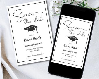 Graduation Save The Date Template: Class of 2026 Announcement