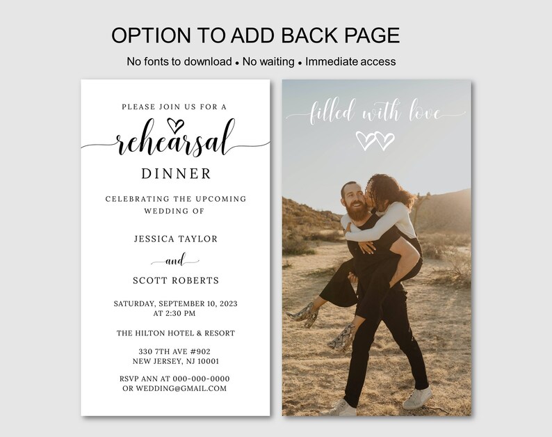 Evite Rehearsal Dinner Rehearsal Dinner Invitation Template Etsy