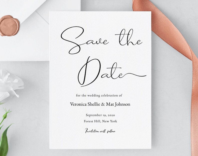 DIY Save The Date Template Wedding Announcement Printable | Etsy
