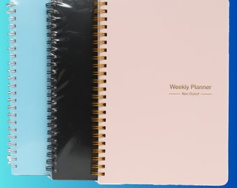 Planner 2024, Weekly Planner, Daily Planner, To Do List, Goal Tracker, Pink, Black, Blue, A5 Weekly Schedule