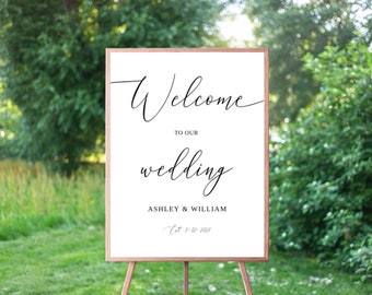 Rustic Wedding Welcome Sign Template Instant Download Editable Printable