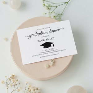 Faire-part de remise des diplômes de la promotion 2024 - Design moderne, cartes personnalisées et imprimées avec enveloppes gratuites