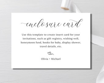 de Carte d'insertion de carte de détails de mariage | Téléchargement instantané
