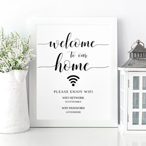 WiFi Password Sign Printable: Editable Airbnb and Vrbo Templates (Digital Download) image 1