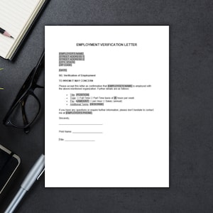 Employment Verification Letter Sample, Work Verification, Word, Google Doc, Editable, Template