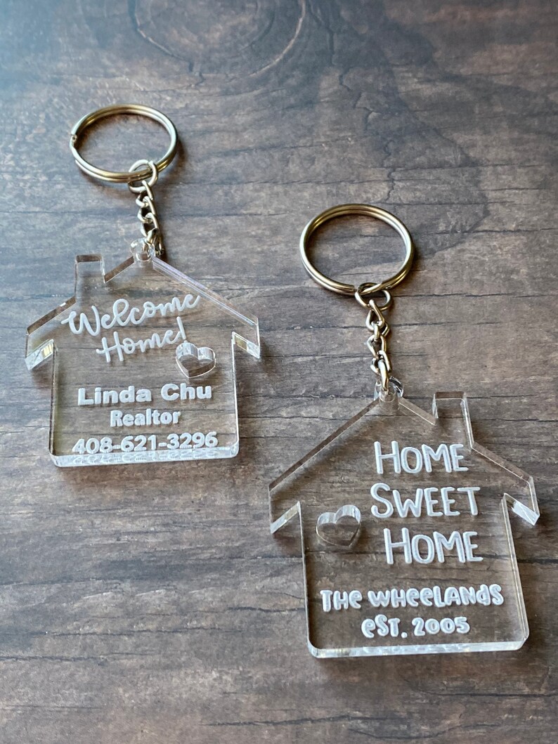 Welcome Home Keychain, Home Sweet Home Keychain, Custom House Shaped ...