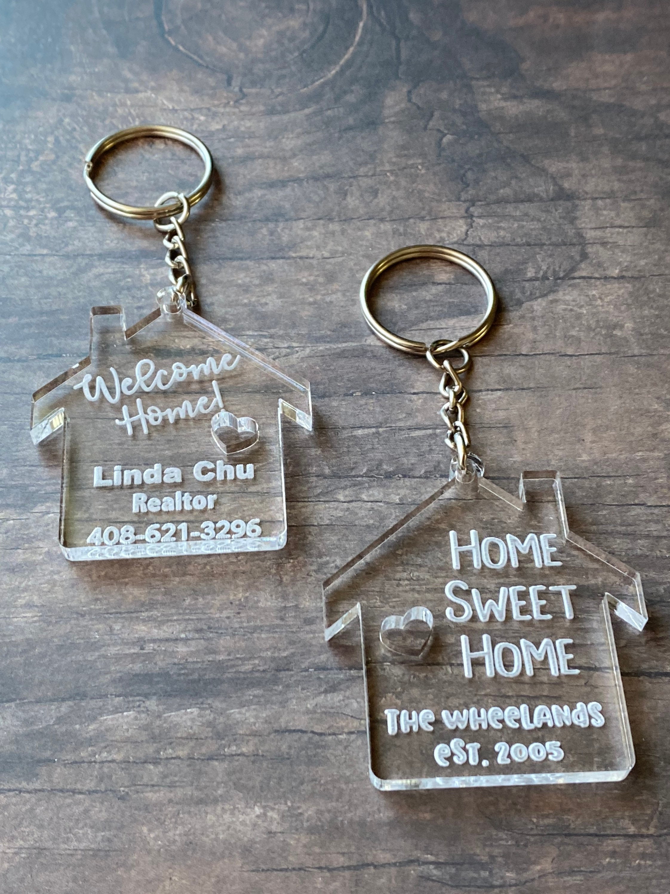 Home Keychain Home Sweet Home Keychain Custom House Etsy