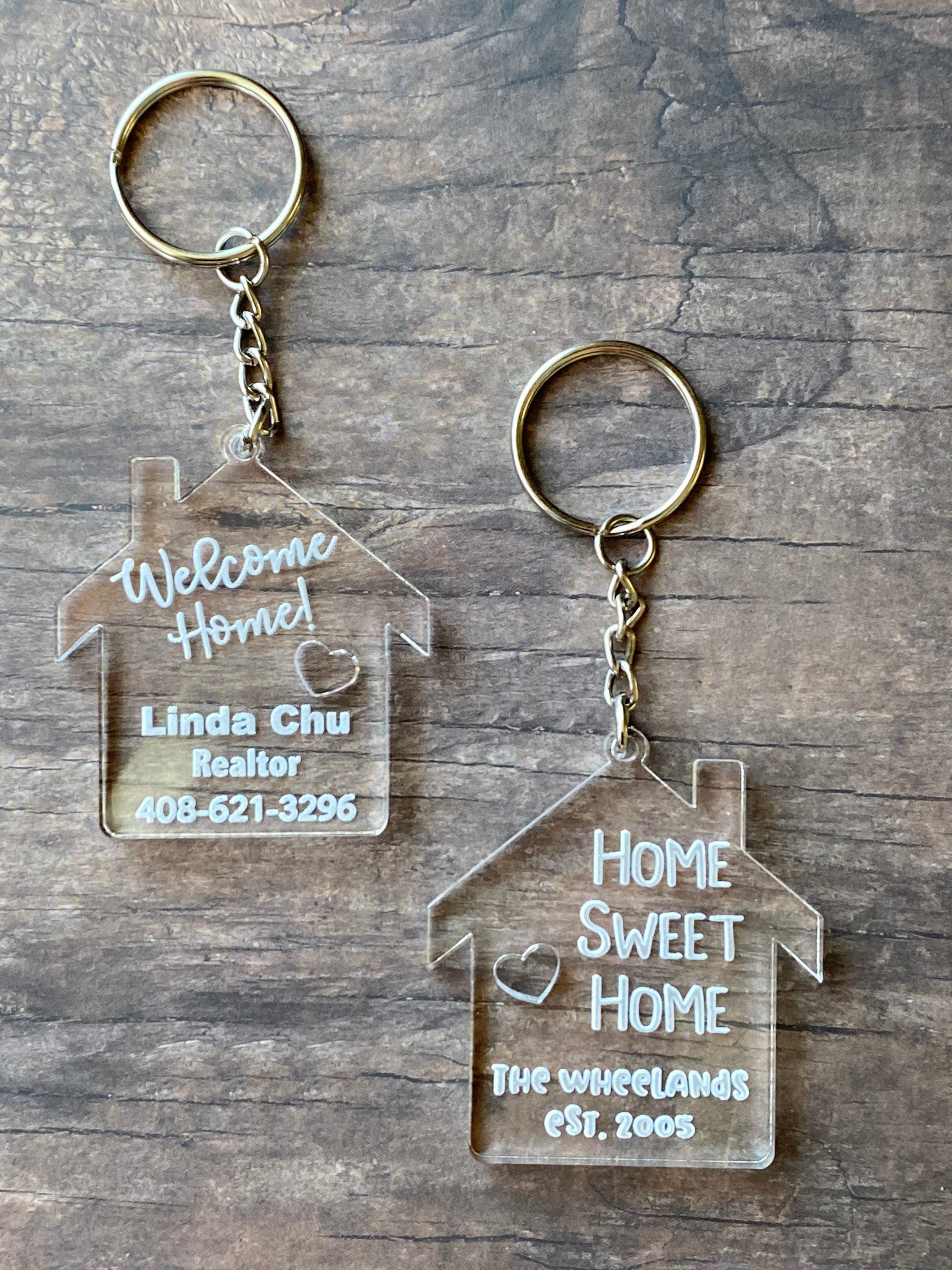 Welcome Home Keychain, Home Sweet Home Keychain, Custom House Shaped ...