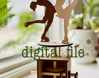 Automata toy digital file, mechanical wooden toy SVG, laser cut automaton plan instant download