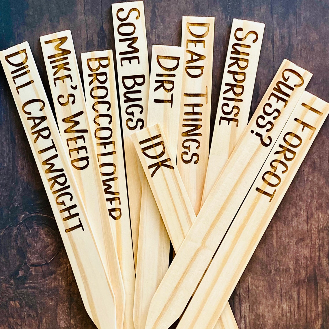 Wood Garden Stake Set 10 Personalized Vegetable & plant Etsy