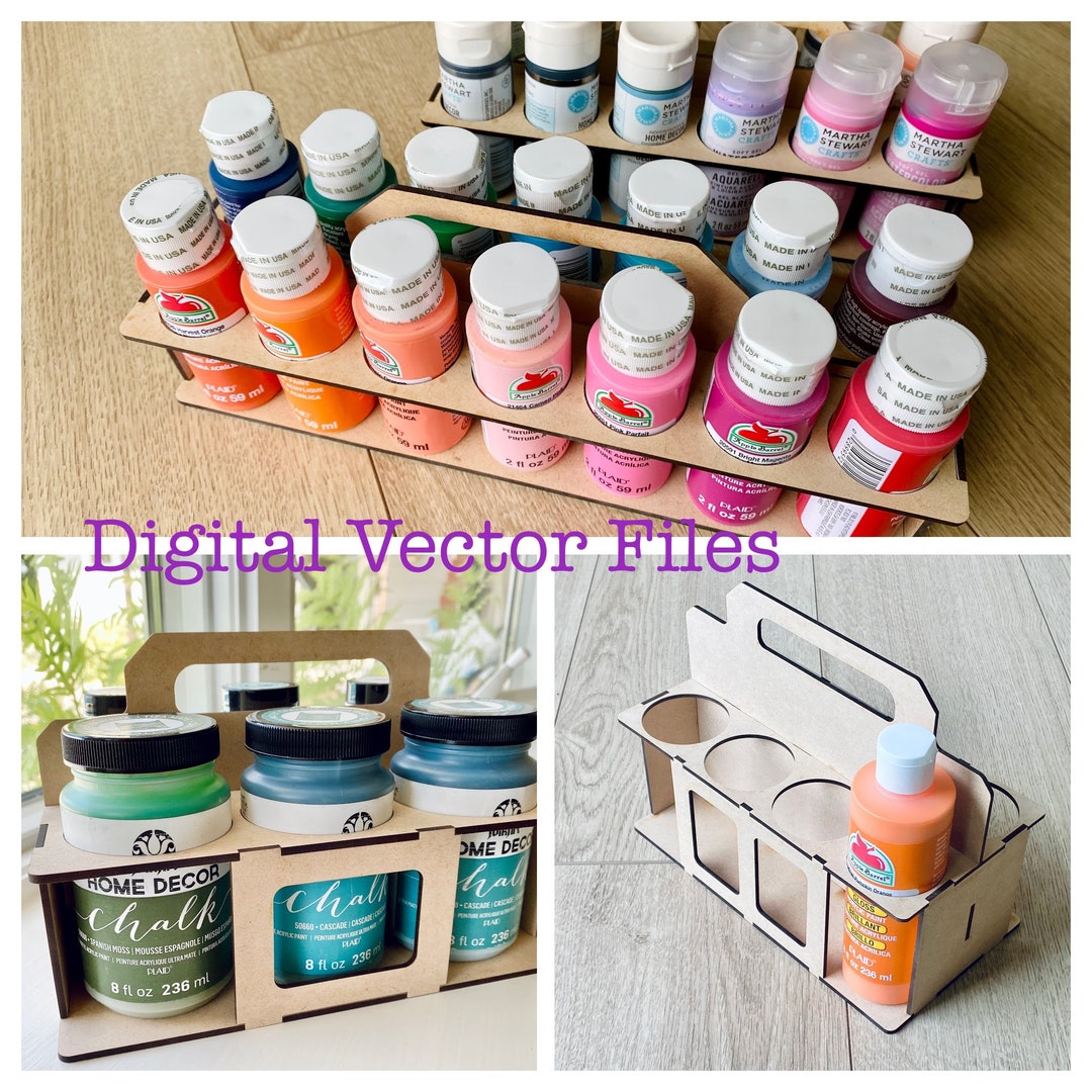 File Bundle: Paint Caddy SVG Files for Laser Cut Machine, 3 Designs for ...