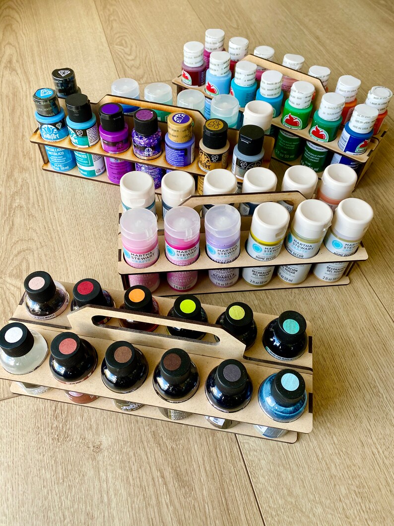 Paint Caddy for 2 Oz Paint Bottles Acrylic Paint Storage Etsy