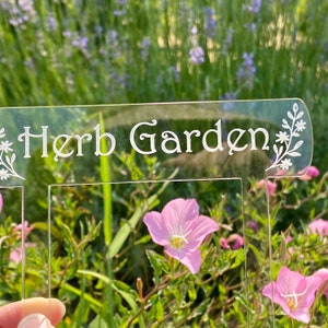 Custom Laser Engraved Garden Sign and Plant Labels, Clear or Fluorescent Acrylic Garden Decor, Perfect Personalized Gift for Gardening Lover