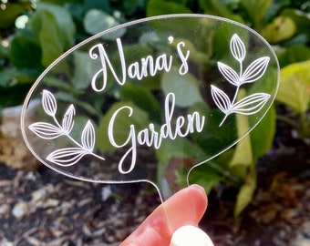 Personalized Acrylic Garden Sign, Flower Pot Message Sticks, Gardening Lover Gift Tags, Laser Engraved Thick Acrylic, Beautiful and Durable