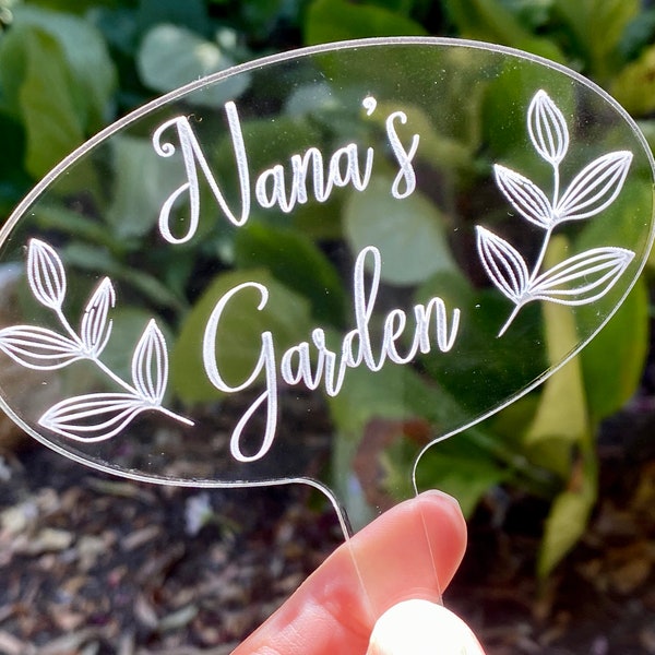 Personalized Acrylic Garden Sign, Flower Pot Message Sticks, Gardening Lover Gift Tags, Laser Engraved Thick Acrylic, Beautiful and Durable