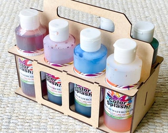 Paint Caddy for 8oz Acrylic Paint Bottles, Liquid Watercolor Storage, Art Supply Organizer, Paint Holder, laser cutting SVG file