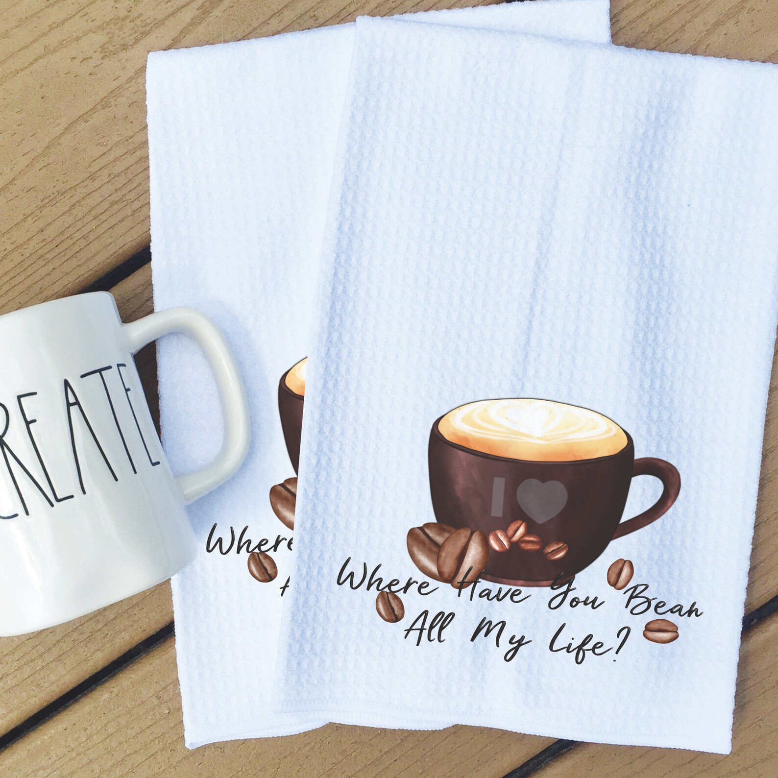Coffee Lover Dish Towels Housewarming Coffee Kitchen Towels Etsy