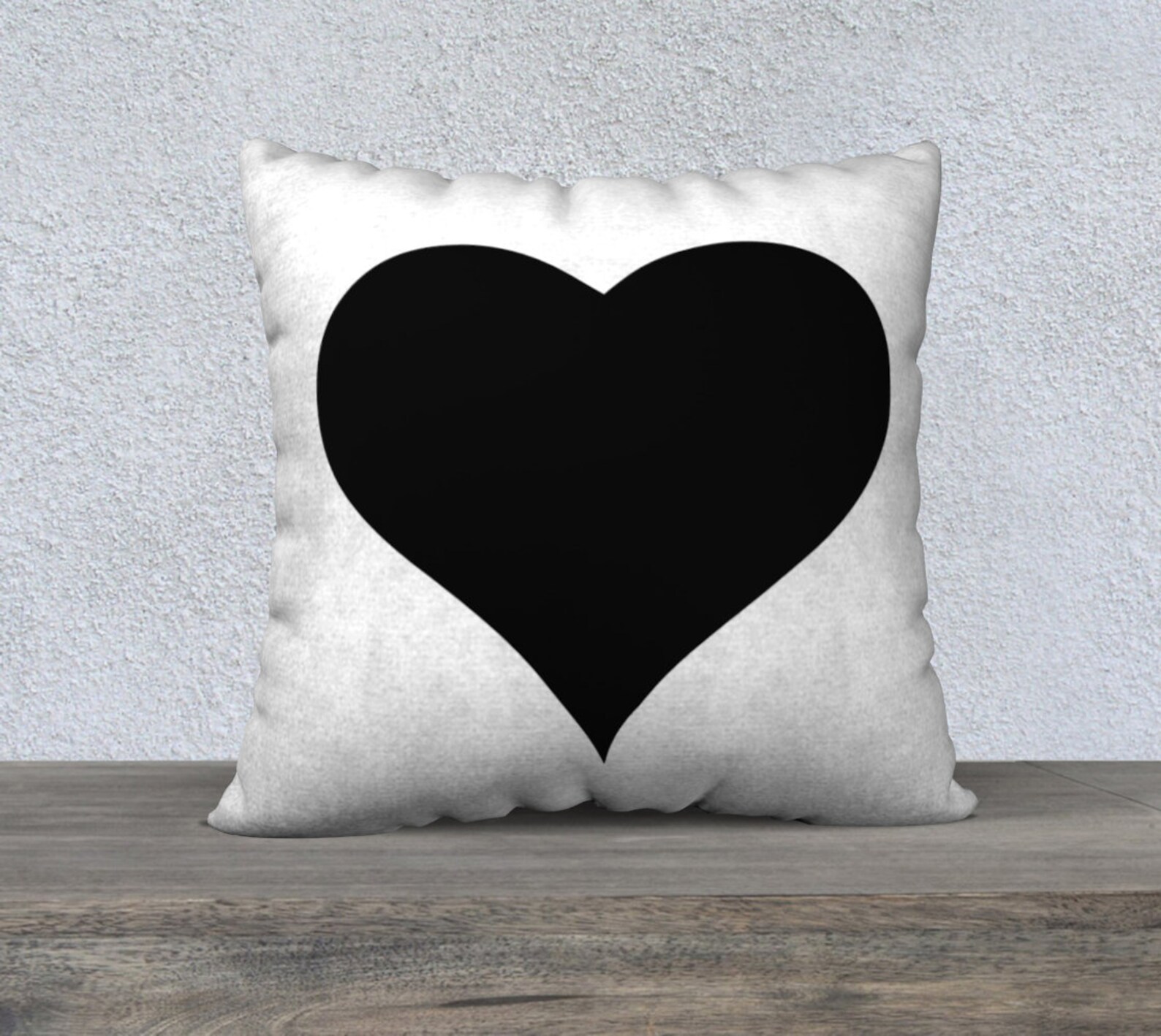 Black Heart Pillow Case Etsy