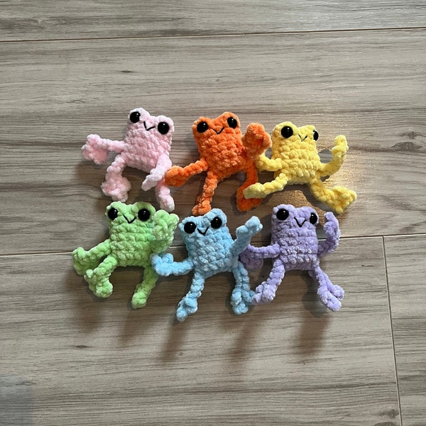 Mini Baby Leggy Frog Crochet Frog Plushie, Birthday, Easter, Crochet Plushies, Gift, Frog, Crochet, Amigurumi, Crochet Frog, Desk Pet