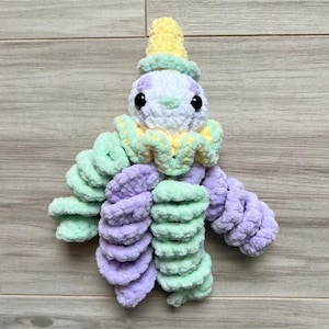 Mini Pastel Curly Clown Crochet Plushie, Circus, Handmade Plush, Crochet, Clown Plush, 70s Inspired Clown, Pastel, Birthday Gift, Amigurumi