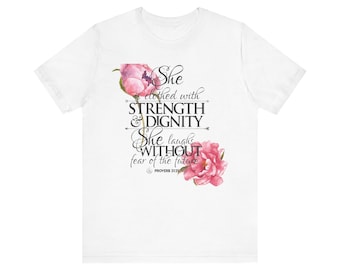 Proverbi 31:5 Maglietta a maniche corte in jersey rosa peonia