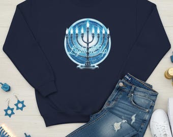 Felpa con cappuccio e scritta "Light It Up" di Hanukkah, regalo per la festa ebraica di Chanukiah.