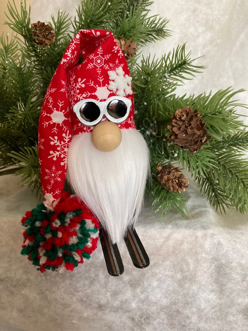 Skiing gnome winter gnome etsy Skiing gnome winter gnome etsy