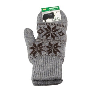 Unisex Yak Woolen Gray Gloves Adult, Kid Winter Warm Hand Gloves