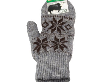 Unisex Yak Woolen Gray Gloves Adult, Kid Winter Warm Hand Gloves
