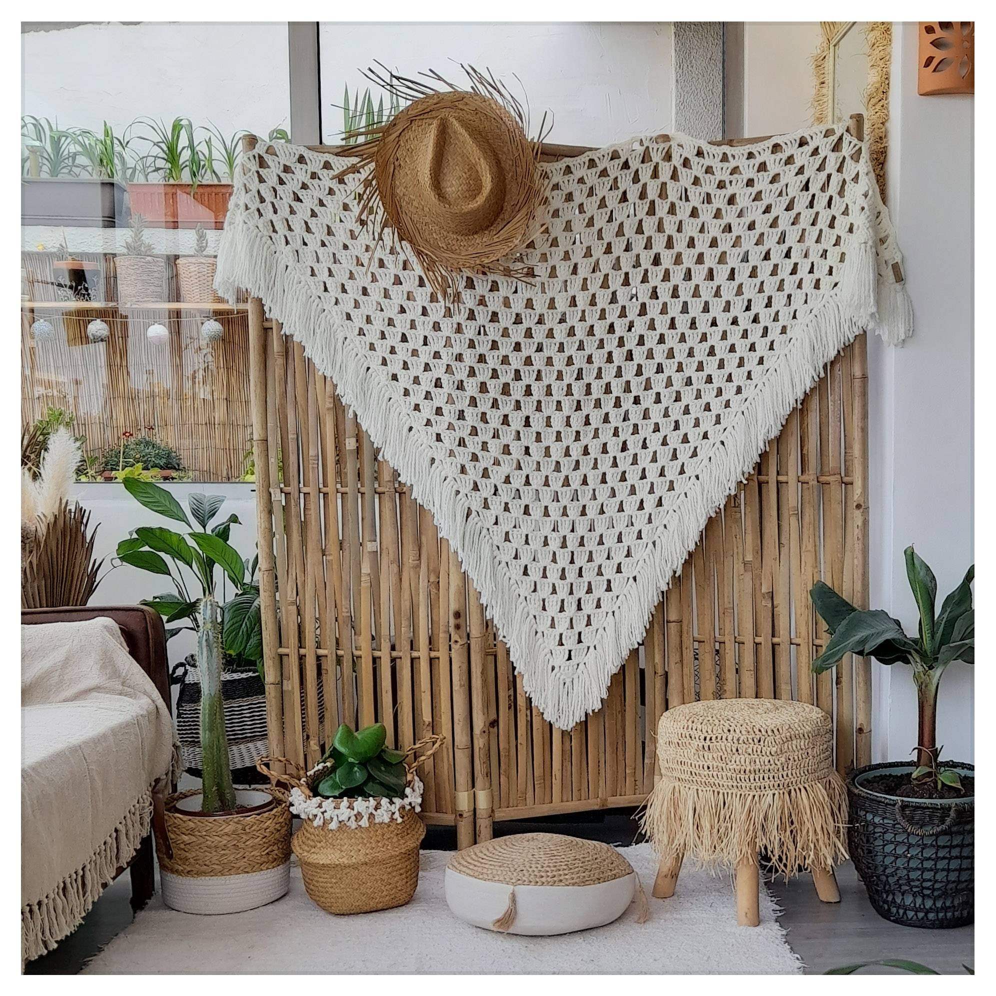 Plaid Bohème Écru et Détail Irisé 200 cm X 120 cm