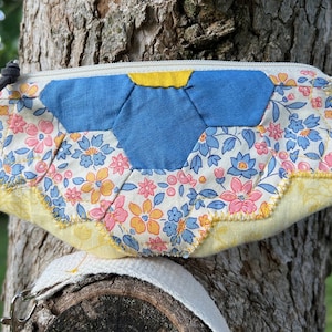 Mini vintage grootmoeders tuin feedsack quilt patch crossbody/heuptasje verschillende kleuren