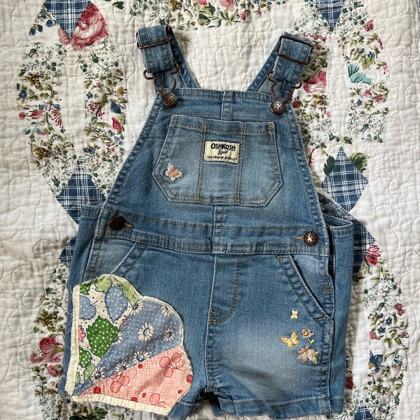 Quilt Patched Baby Overalls