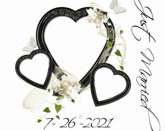 Just Married Editable PSD FILE *Just Add Pictures, Change Font, and Dates*