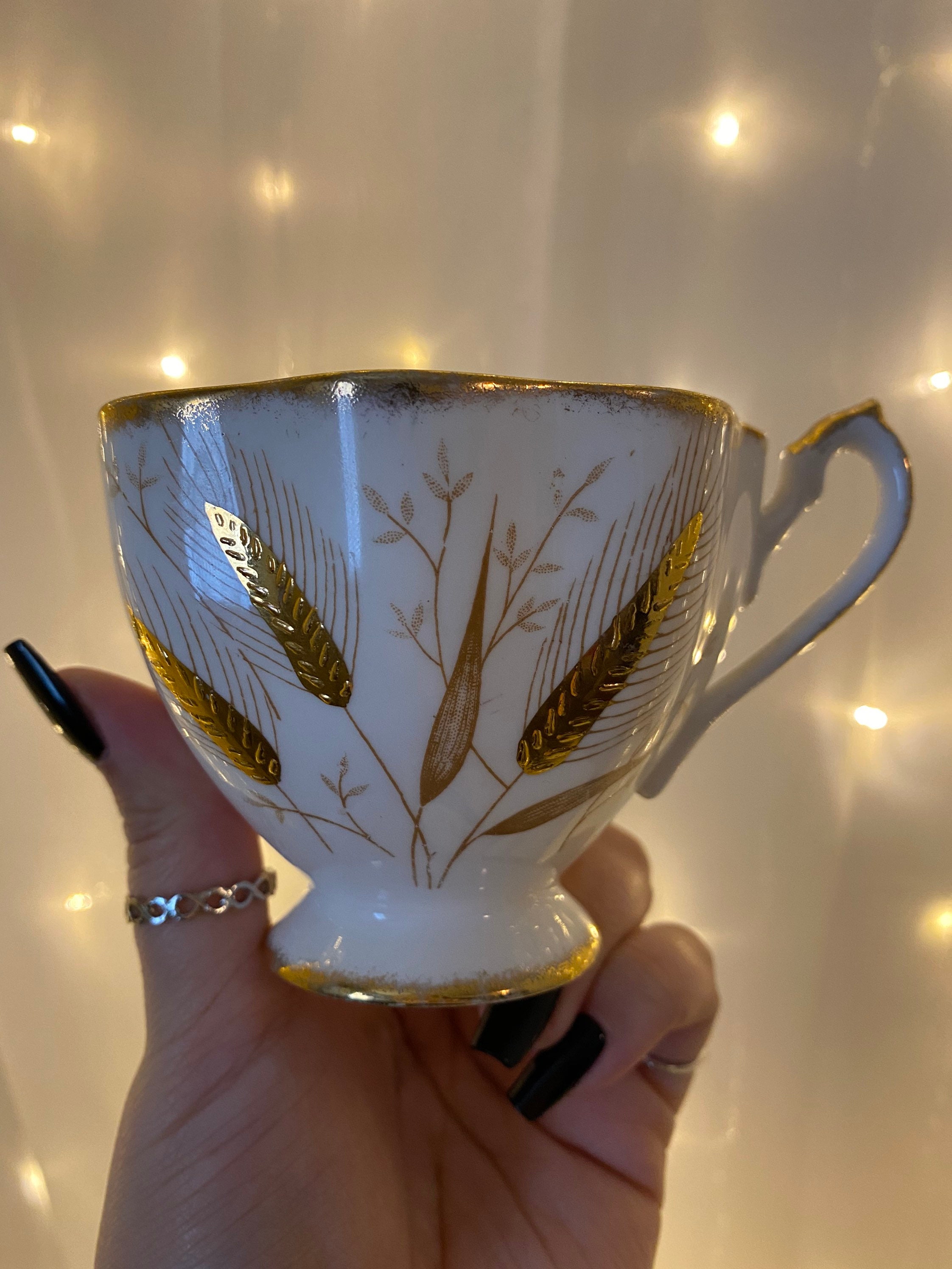 Tea Cup and Saucer Set with Crystal Set Teacup and Saucer Etsy