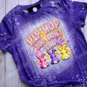 Youth Purple Faux Bleach Tshirt, Easter Bunny Shirt, Kids Easter Shirt