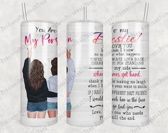 You Are My Person Tumbler: Personalized BFF Gift, Stainless Steel 20oz