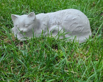 Concrete cat garden stone cat lover cat memorial grave markerb