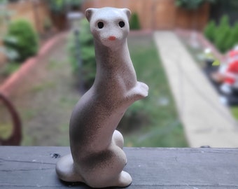 Indoor air brushed ferret statue memorial standing ferret