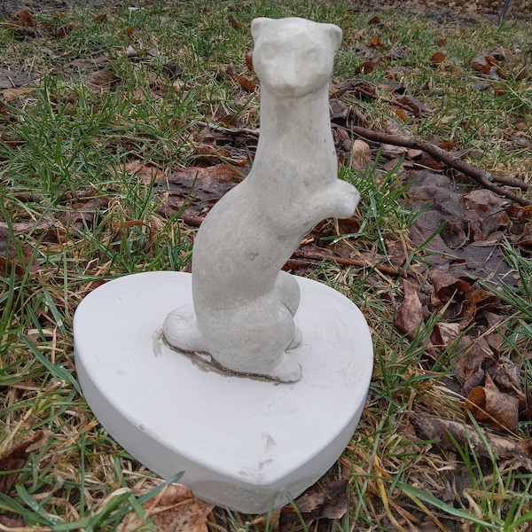 outdoor Standing Ferret garden stone ferret cement statue outdoors grave marker sleeping ferret